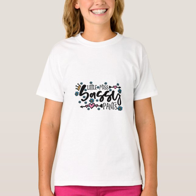 Miss Sassy Byxor Girl's T-Shirt (Framsida)