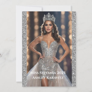 Miss Skönhetstävling Glitter Autograph Card Meddelande