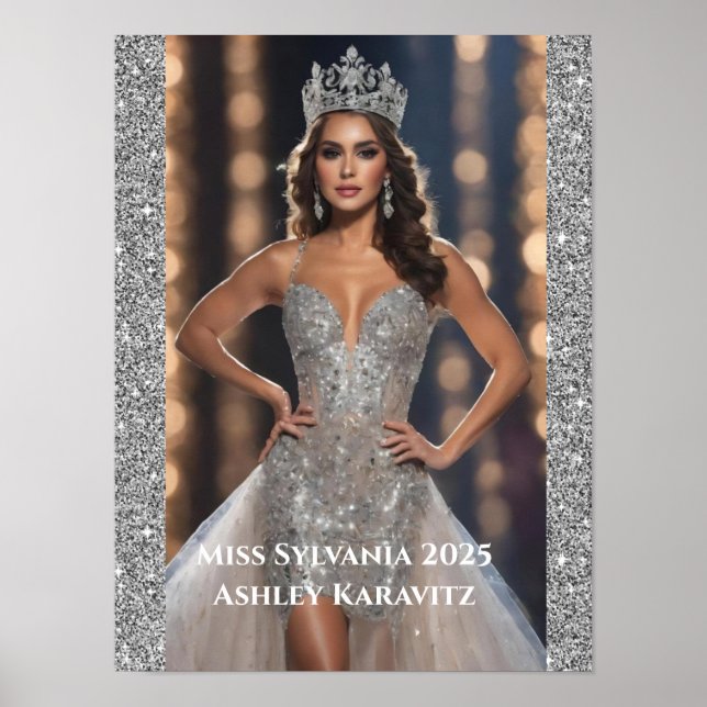 Miss Skönhetstävling Glitter Personal Porträtt Pos Poster (Framsidan)