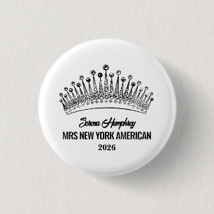 Miss Skönhetstävling Knapp Vinnare Krona Pin