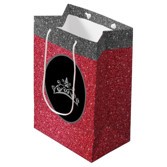 Miss Skönhetstävling Tiara Krona red FX GlitterGif (Framsidan Vinklad)