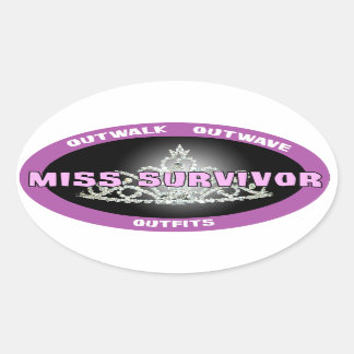 Miss Survivor Stickers Ovalt Klistermärke