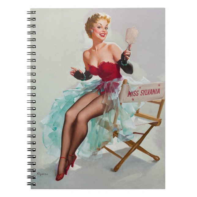 Miss Sylvania Pin-Up Girl Anteckningsbok Med Spiral (Framsidan)