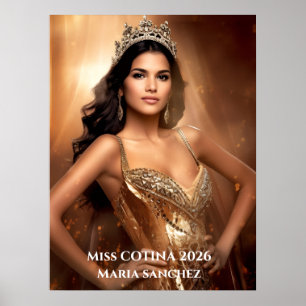 Miss Tävling Personlig Porträtt Poster