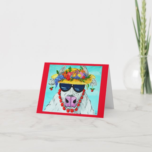 Miss Thelma, blankkort för Lycklig Cow Helgkort (Framsida)