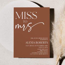 Miss till Brown Boho Bohemian Möhippa Inbjudningar