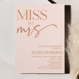 Miss till Brown Tan Boho Bohemian Möhippa Inbjudningar