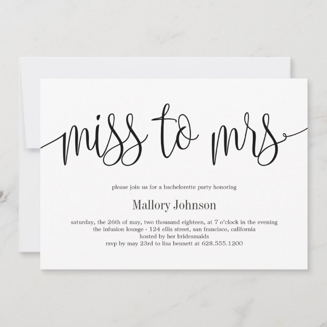 Miss till EDITABLE FÄRG Bachelorette Party Julkort (Framsida)