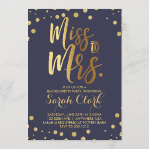 Miss till fru Bachelorette-partiets inbjudan