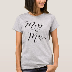 Miss till fru Calligraphy Chic Brudens sida Bröllo Tröja