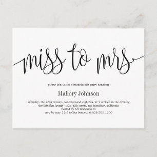 Miss till fru Calligraphy Möhippa Call Vykort