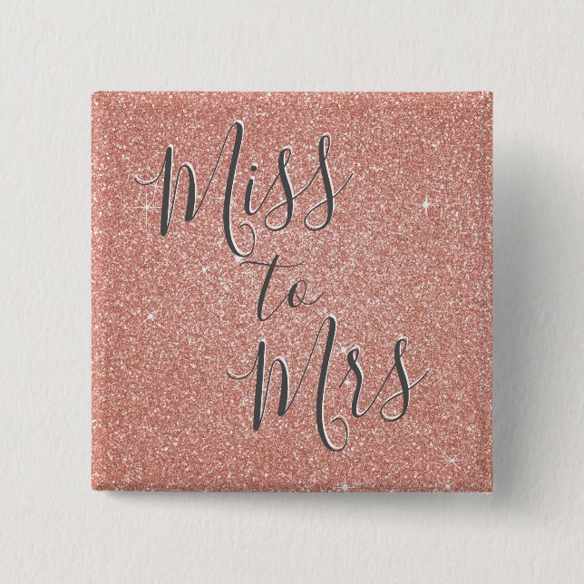 Miss till fru Möhippa Party Ro Guld Gnistra Knapp (Framsida)