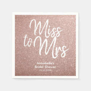 Miss till fru Möhippa Ro Guld Glitter Glam Pappersservett