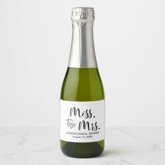 Miss till Mini Sparkling Vin Flaska-etikett (Framsida)