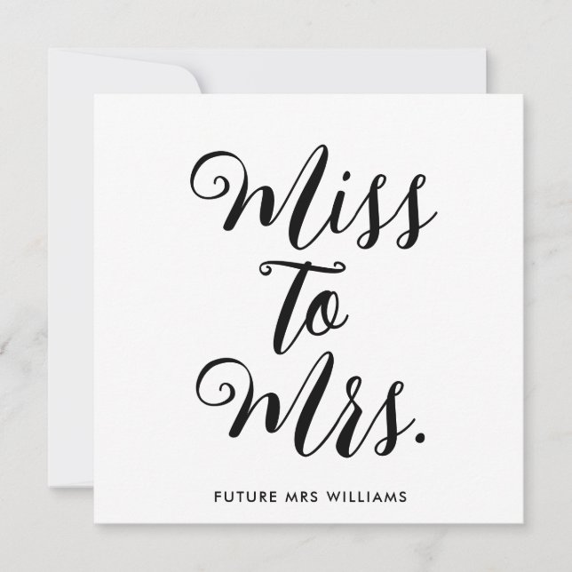 Miss till Mrs Banner Modern Bröllopsdusch Rekvisit (Framsida)