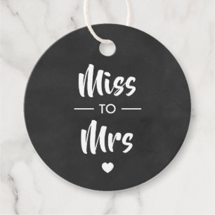 Miss till Mrs Bröllopsdusch Presentkort, Kritskrif Gåvor Etiketter