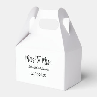 Miss till Mrs bröllopsdusch stilren enkel lägga ti Presentaskar