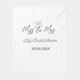 Miss till Mrs bröllopsfest add namn datum år båge Fleecefilt