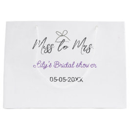 Miss till Mrs bröllopsfest add namn datum år bow