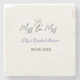 Miss till Mrs bröllopsfest addera namn datum år sl Stenunderlägg