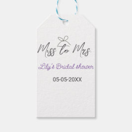 Miss till Mrs bröllopsfest lägg till namn datum år Presentetikett