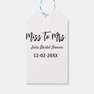Miss till Mrs bröllopsfest stilren enkel lägga til Presentetikett