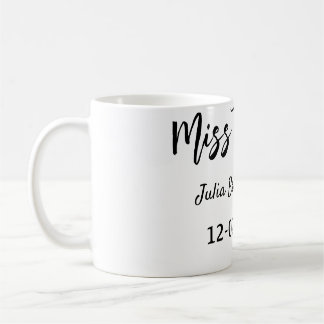 Miss till Mrs bröllopsfest stylisht enkelt lägg ti Kaffemugg