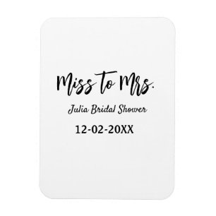 Miss till Mrs bröllopsfest stylisht enkelt lägg ti Magnet