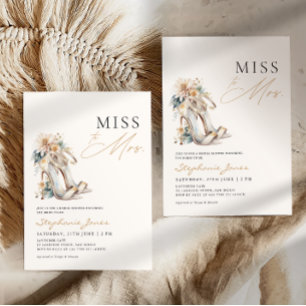 Miss till Mrs. Bröllopsskor Bröllopsdusch Inbjudningar