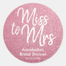 Miss till Mrs Glam  Rosa Glitter Möhippa