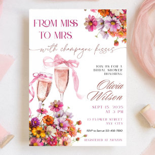 Miss till Mrs Inbjudningskort för möhippan Templat
