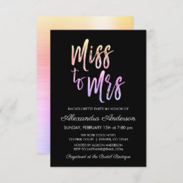 Miss till Mrs Lila Rosa Bachelorette Party Inbjudningar