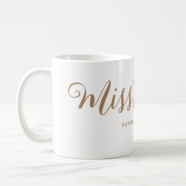Miss till Mrs Modern Boho Script Sängkammarparty Kaffemugg (Vänster)