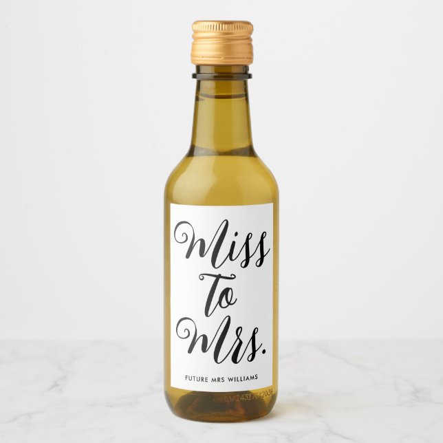 Miss till Mrs Modern Bröllopsfest Sjungmöhippa Vinetikett (Framsida)