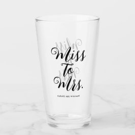 Miss till Mrs Modern Möhippa Bachelorette Glaskopp