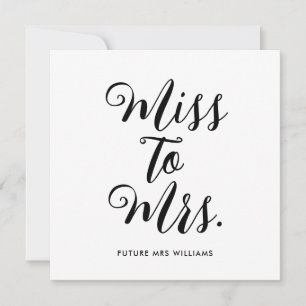 Miss till Mrs Modern Möhippa Bachelorette Inbjudningar