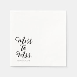 Miss till Mrs Modern Möhippa Bachelorette Pappersservett