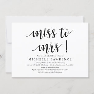 Miss till Mrs, Modern Möhippa Inbjudningar