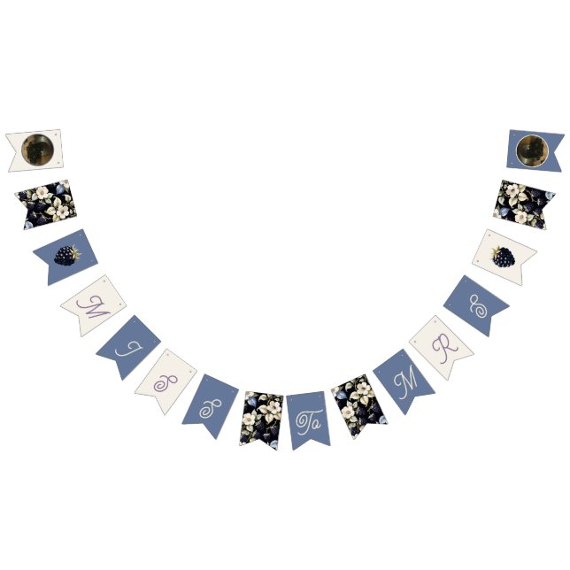 Miss till Mrs Möhippa Blommigt Blackberry Vimplar (Alla)