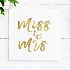 Miss till Mrs Möhippa Gold Foil Script Pappersservett
