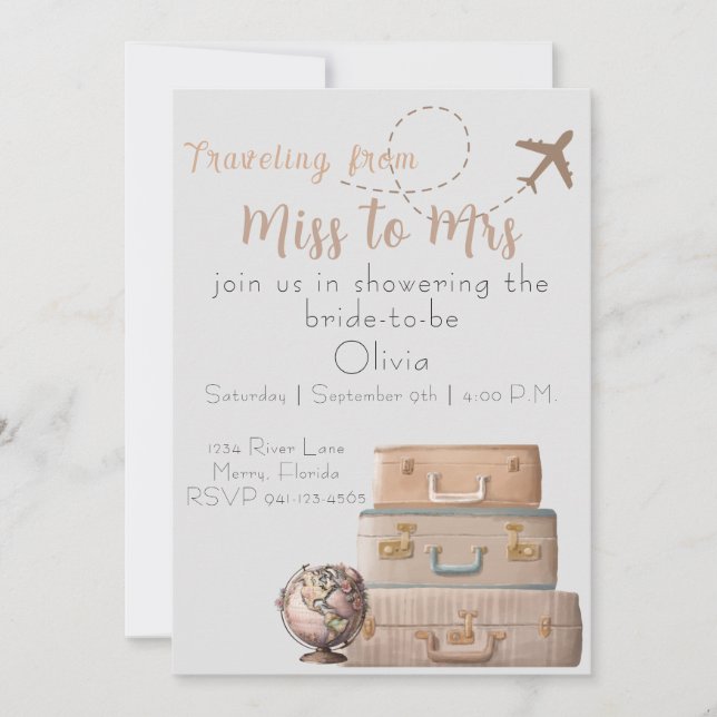 Miss till Mrs Möhippa Inbjudan (Framsida)