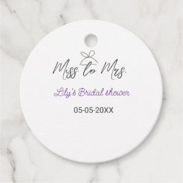 Miss till Mrs möhippa lägg till namn datumårsbåge Gåvor Etiketter