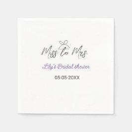 Miss till Mrs möhippa lägg till namn datumårsbåge Pappersservett