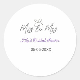 Miss till Mrs möhippa lägg till namn datumårsbåge Runt Klistermärke