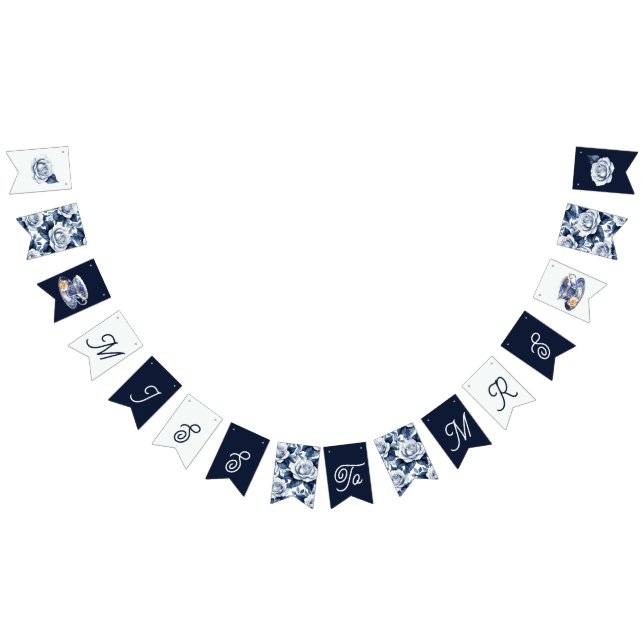 Miss till Mrs Möhippa något blått Vimplar (Alla)