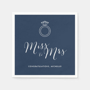 Miss till Mrs Möhippa Napkin Blåblå marin Pappersservett