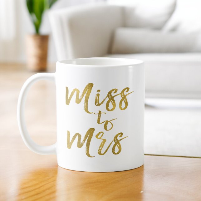 Miss till Mrs Möhippa Party Gold Foil Kaffemugg (Skapare uppladdad)