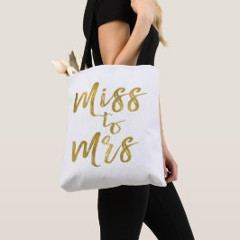 Miss till Mrs Möhippa Party Gold Foil Tygkasse