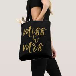 Miss till Mrs Möhippa Party Gold Foil Tygkasse