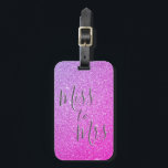 Miss till Mrs Möhippa Rosa Lila Glitter Ombre Bagagebricka<br><div class="desc">Från Miss till Möhippa Party Rosa och Lila Ombre Gnistra och Faux Glitter Luggage Tag. Från miss till Bachelorette Party Luggage Tag användor den populära grått-typografin. Det här bagagetaggen är perfekt för brud eller för att ta på sig en smekmånad i bröllop.</div>